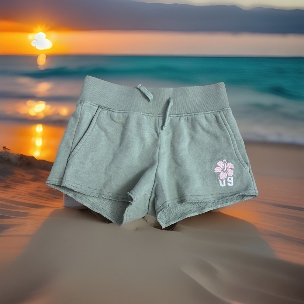 Abercrombie Girls Sz 7/8 Lounge Sweats Shorts EUC Sage Green
